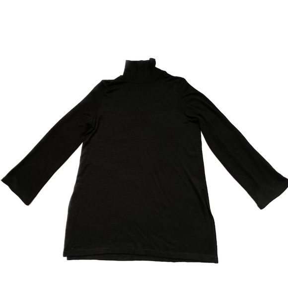 Wilfred Free Sweater Womens Black Mock Turtleneck Size Large Side Slits Thin - Picture 3 of 6
